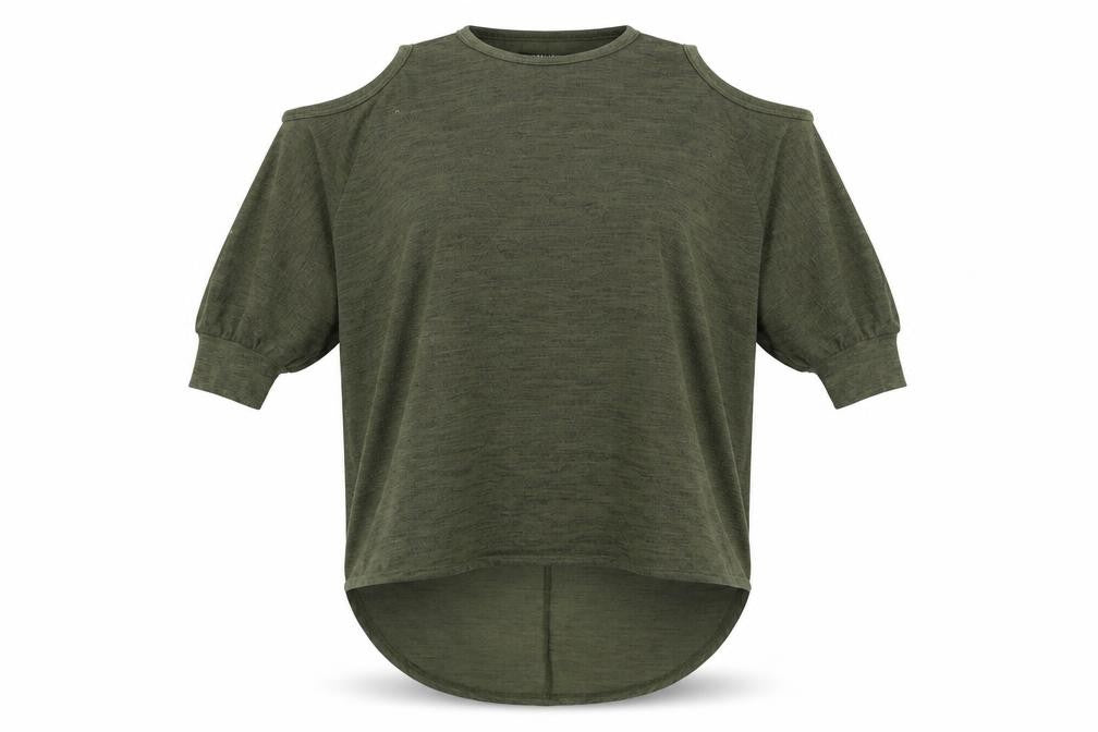 New Look Women Green Cold Shoulder Knit Jumper Size S