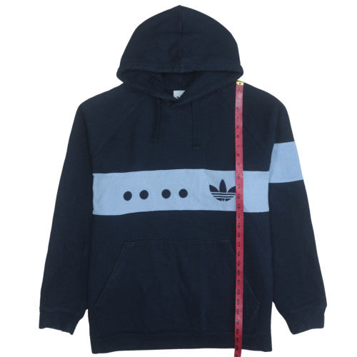 Adidas Men's Blue XL Pullover Hoodie with Logo Graphic Fleece
