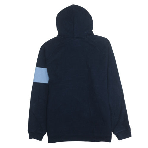Adidas Men's Blue XL Pullover Hoodie with Logo Graphic Fleece