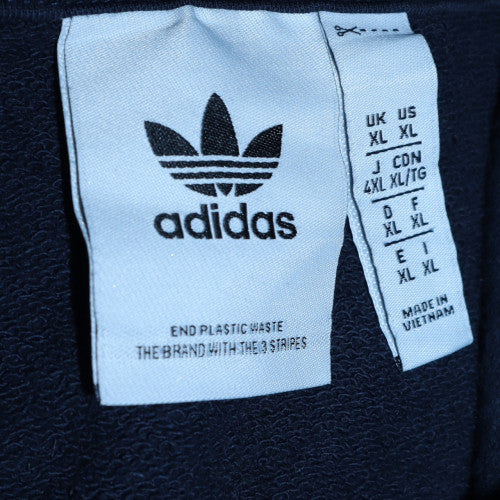 Adidas Men's Blue XL Pullover Hoodie with Logo Graphic Fleece