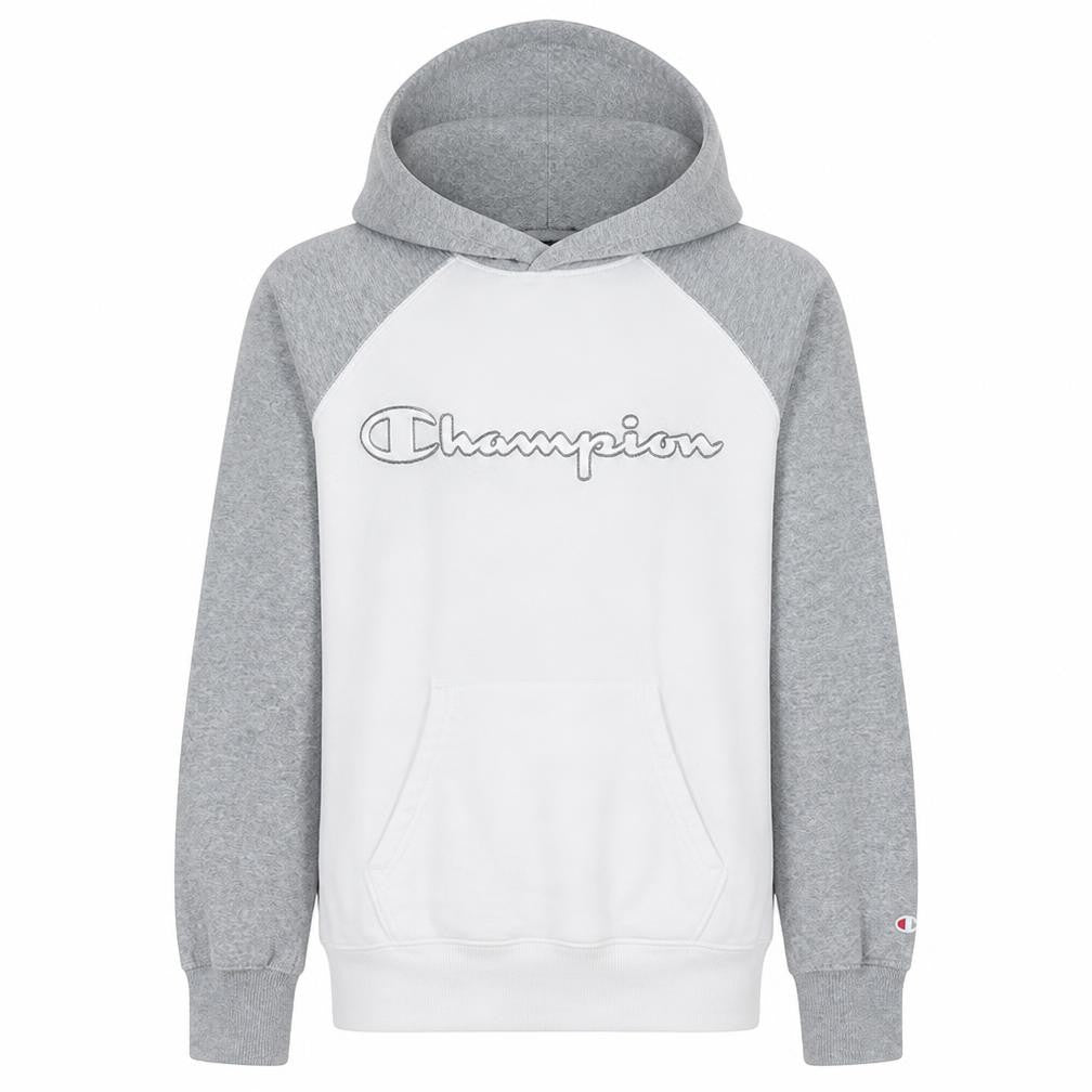 Champion Men's Grey White XS Pullover Hoodie with Logo