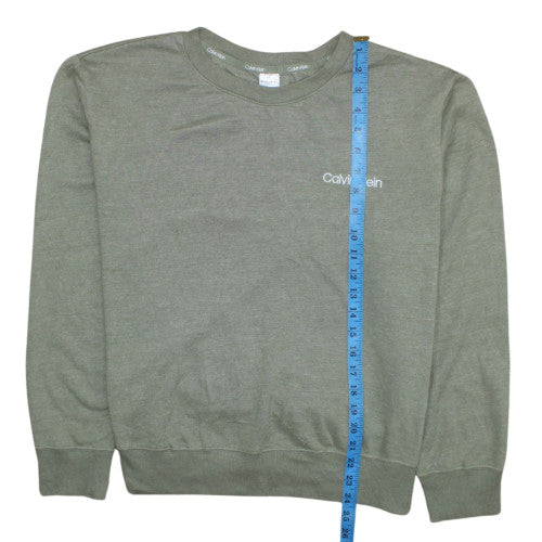 Calvin Klein Women's Green Pullover Sweatshirt L Cotton Blend