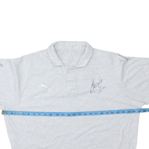Puma Men's Grey 3XL Short Sleeve Collared Sports Polo Shirt
