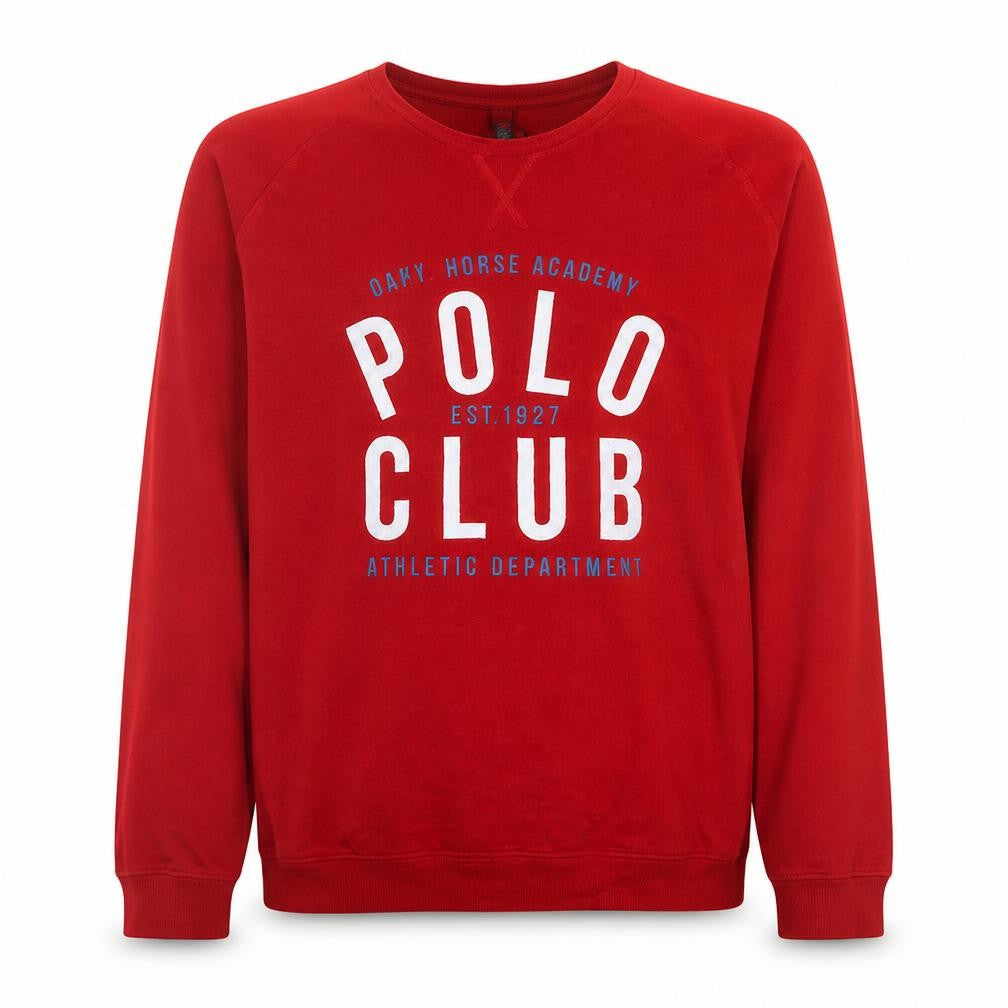Polo Club Men's Red XL Crew Neck Pullover Cotton Sweatshirt