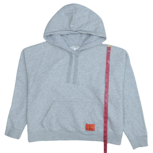Calvin Klein Women Grey Pullover Hoodie M - Soft Cotton Blend