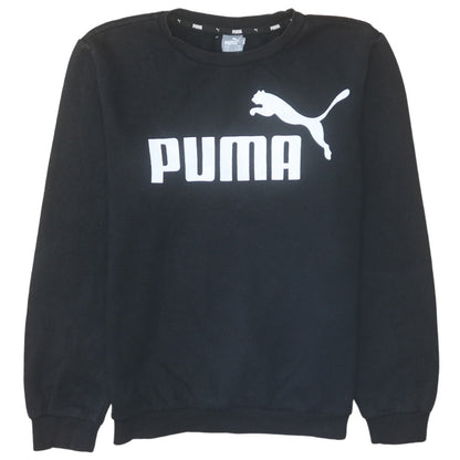 Additional front view of Puma boys’ black fleece pullover sweatshirt, size 146, regular fit