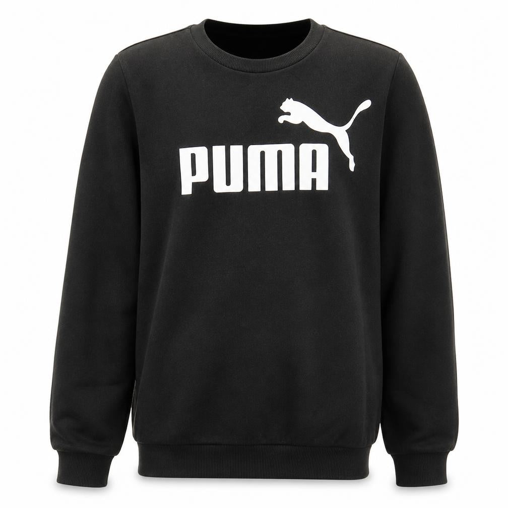 Puma Boys Black Fleece Pullover Sweatshirt Size 146 Regular Fit