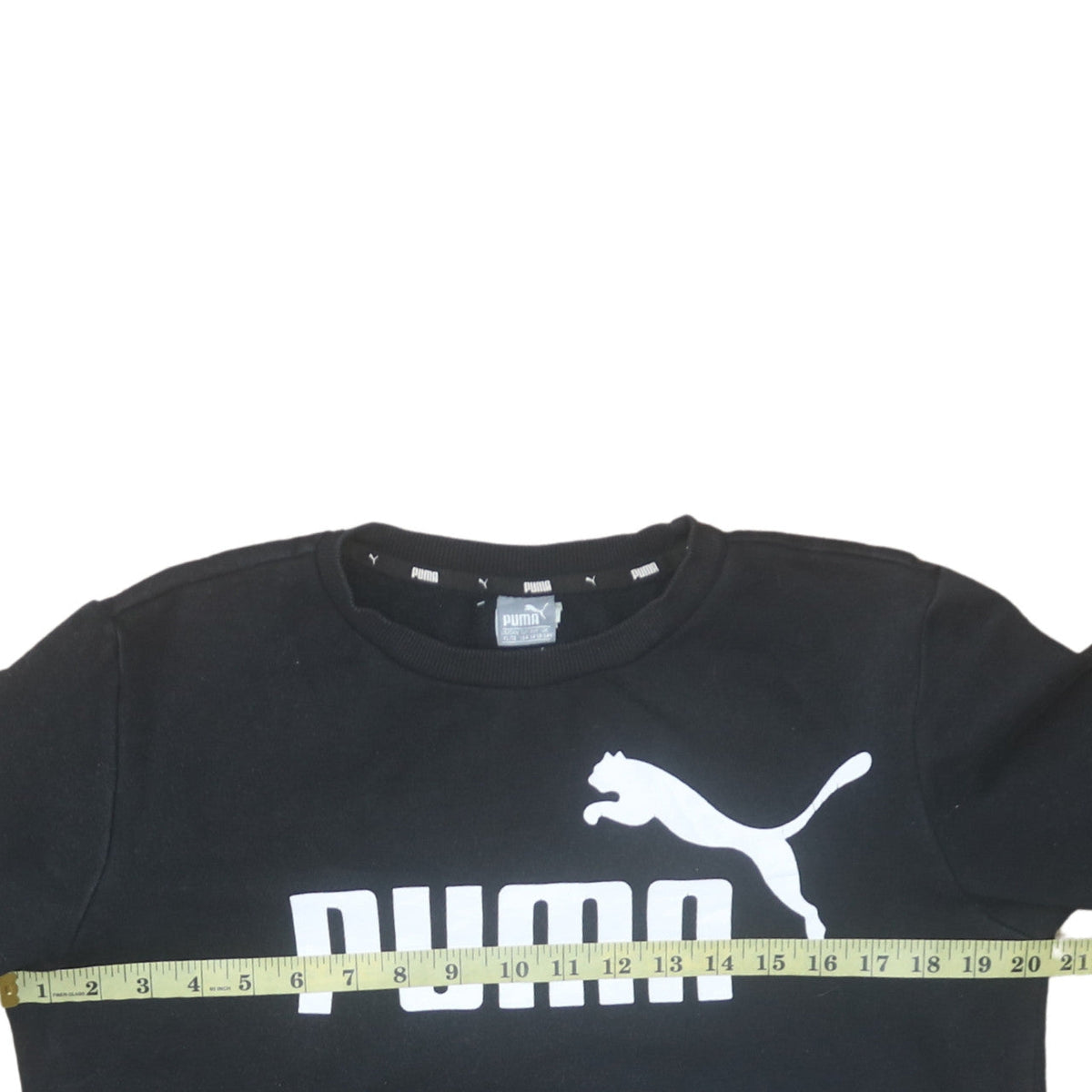 Puma Boys Black Fleece Pullover Sweatshirt Size 146 Regular Fit