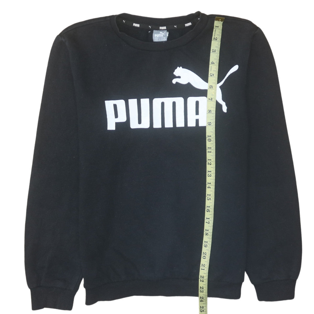 Puma Boys Black Fleece Pullover Sweatshirt Size 146 Regular Fit