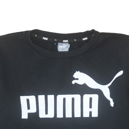 Additional view of Puma boys’ black fleece pullover sweatshirt, size 146, regular fit