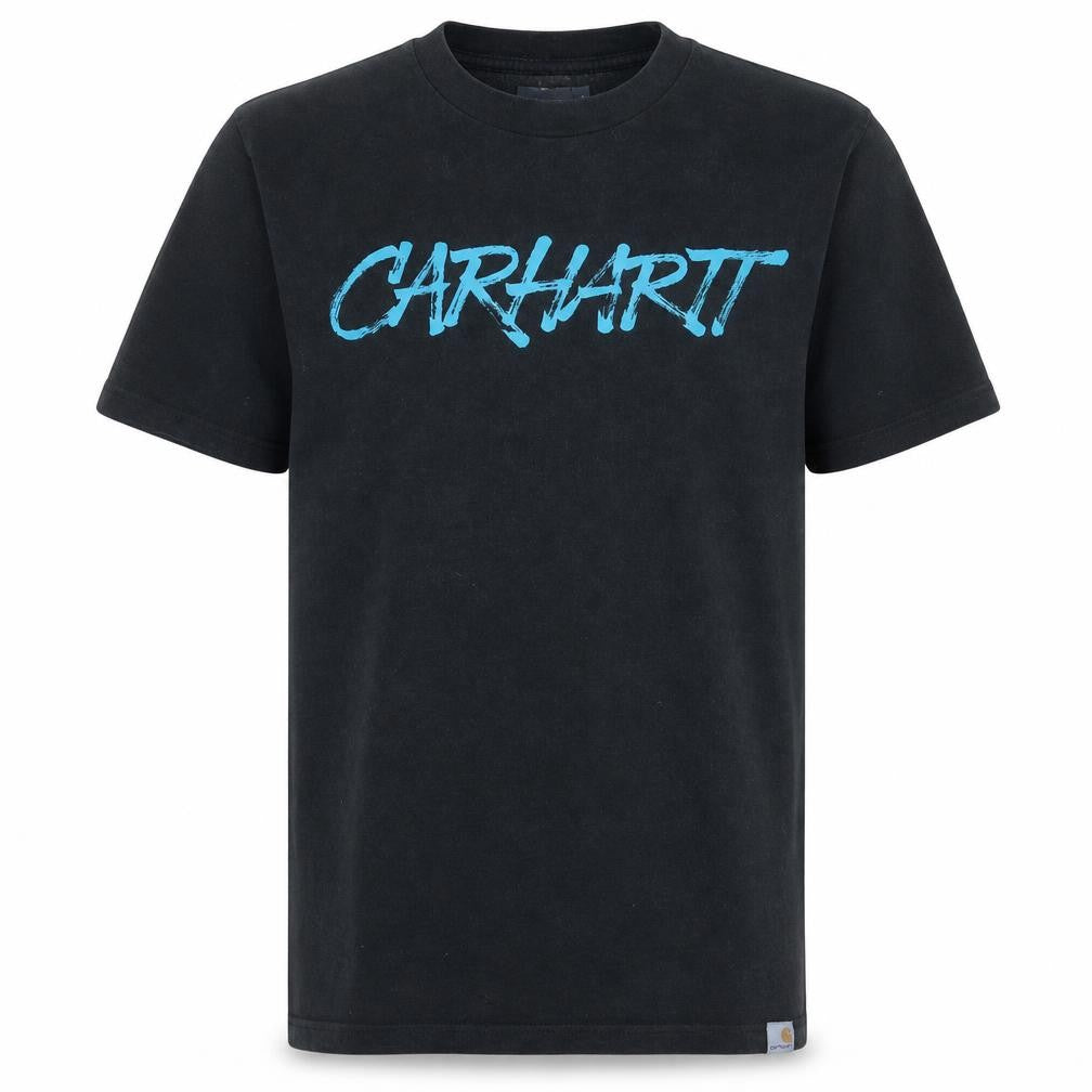 Carhartt Mens Black Cotton Graphic Print Short Sleeve T-Shirt Size S