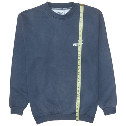 Back view of Puma Men's Blue Regular Fit Crew Neck Sweatshirt, size S