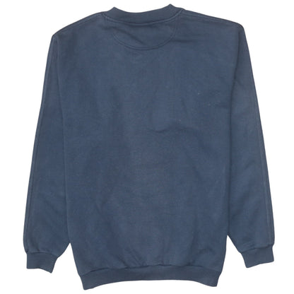 Brand and care label for Puma Men's Blue Regular Fit Crew Neck Sweatshirt, size S
