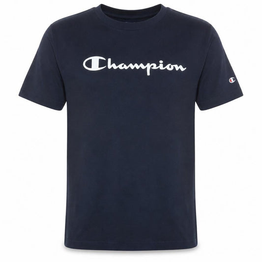 Champion Men's Blue Small Crew Neck Logo Graphic T-Shirt