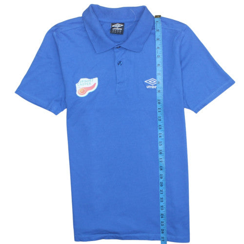 Umbro Men's Blue Cotton Polo Shirt M Regular Fit Short Sleeve