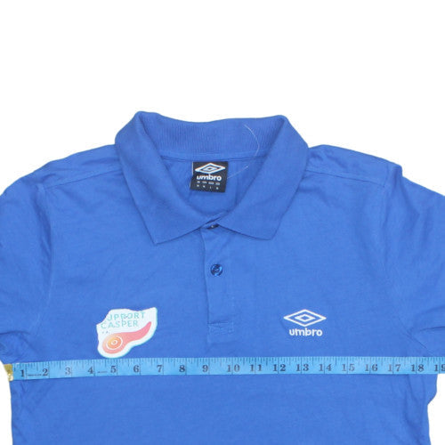 Umbro Men's Blue Cotton Polo Shirt M Regular Fit Short Sleeve