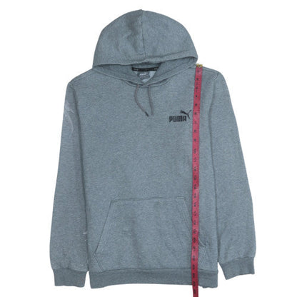Back view of Puma Men’s Grey Pullover Hoodie M Regular Fit Sportswear