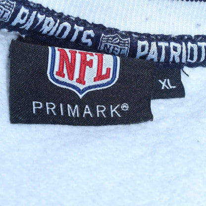 Primark Men’s White XL Pullover Sweatshirt New England Patriots Logo