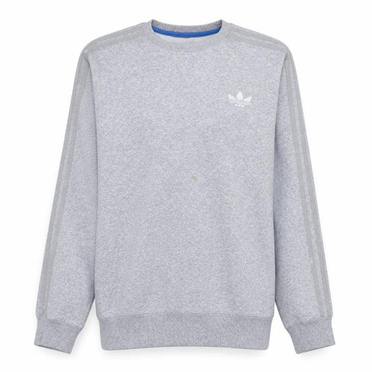 Adidas Mens Grey Pullover Sweatshirt M Crew Neck Fleece Sportswear