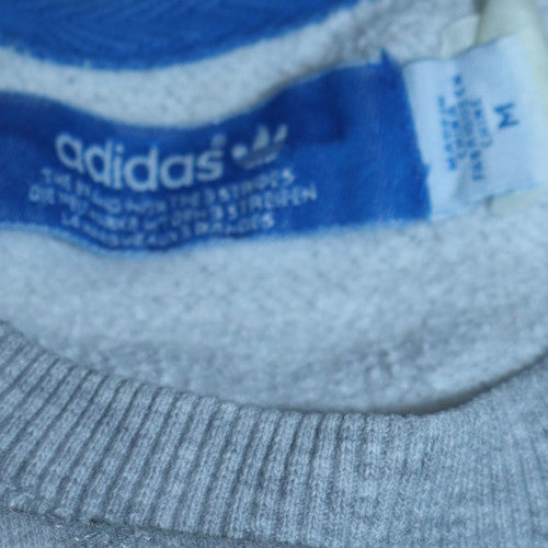 Adidas Mens Grey Pullover Sweatshirt M Crew Neck Fleece Sportswear
