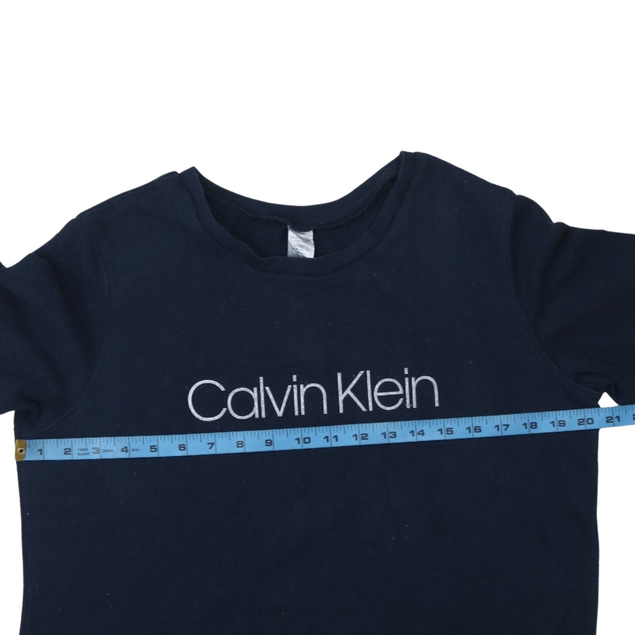 Calvin Klein Women Navy Blue Pullover Sweatshirt Size L Cotton Crew Neck