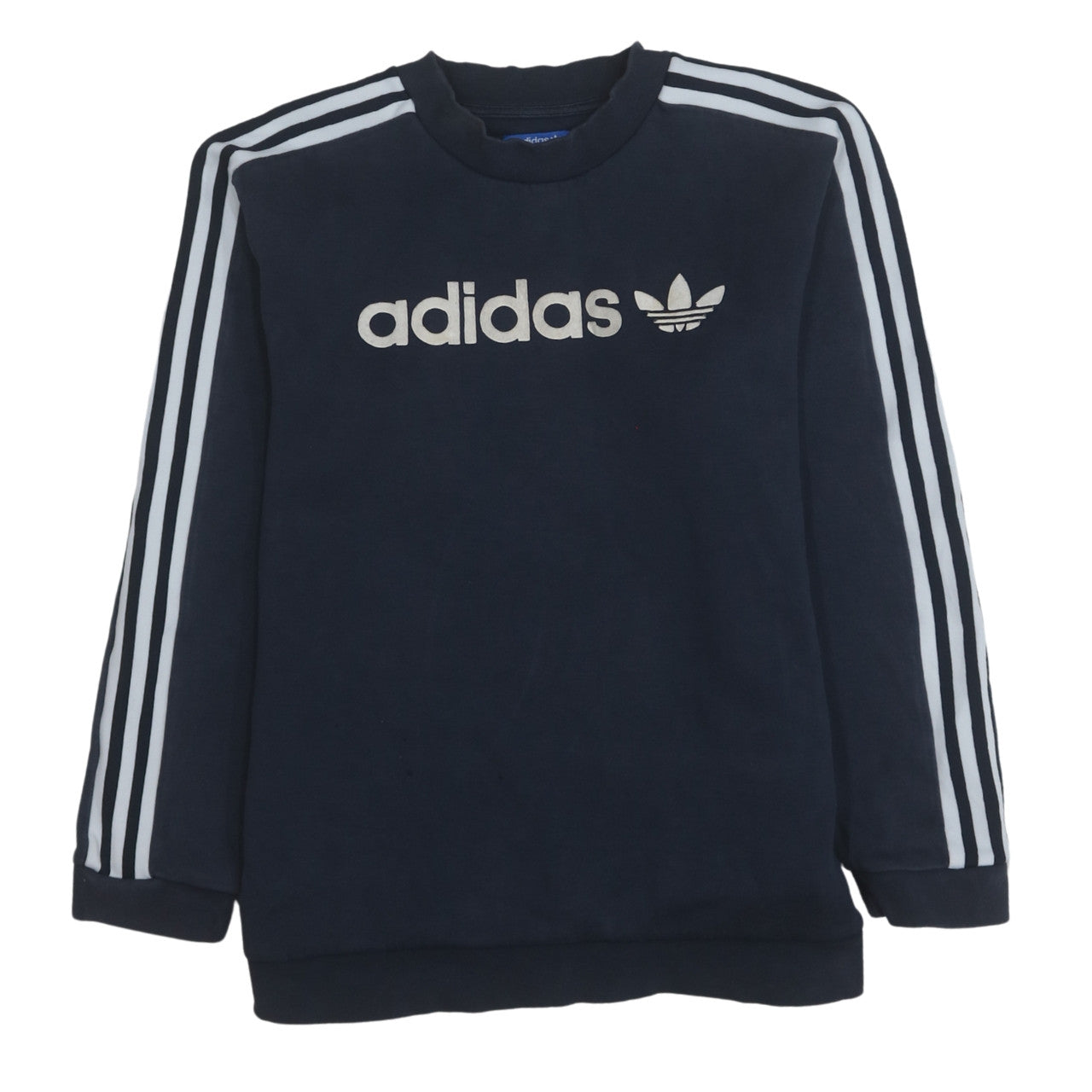 Adidas Mens Blue Pullover Sweatshirt M Logo Crew Neck Sportswear