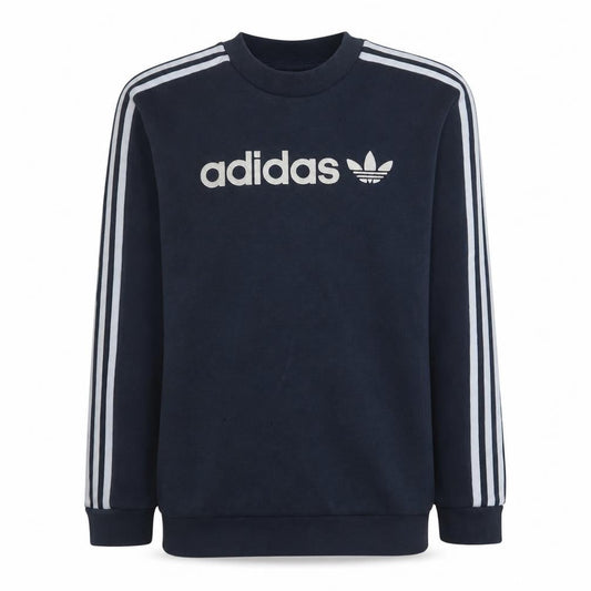 Adidas Mens Blue Pullover Sweatshirt M Logo Crew Neck Sportswear