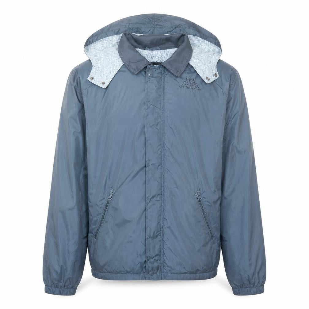 Kappa Men's Blue Nylon Hooded Windbreaker Jacket Size L