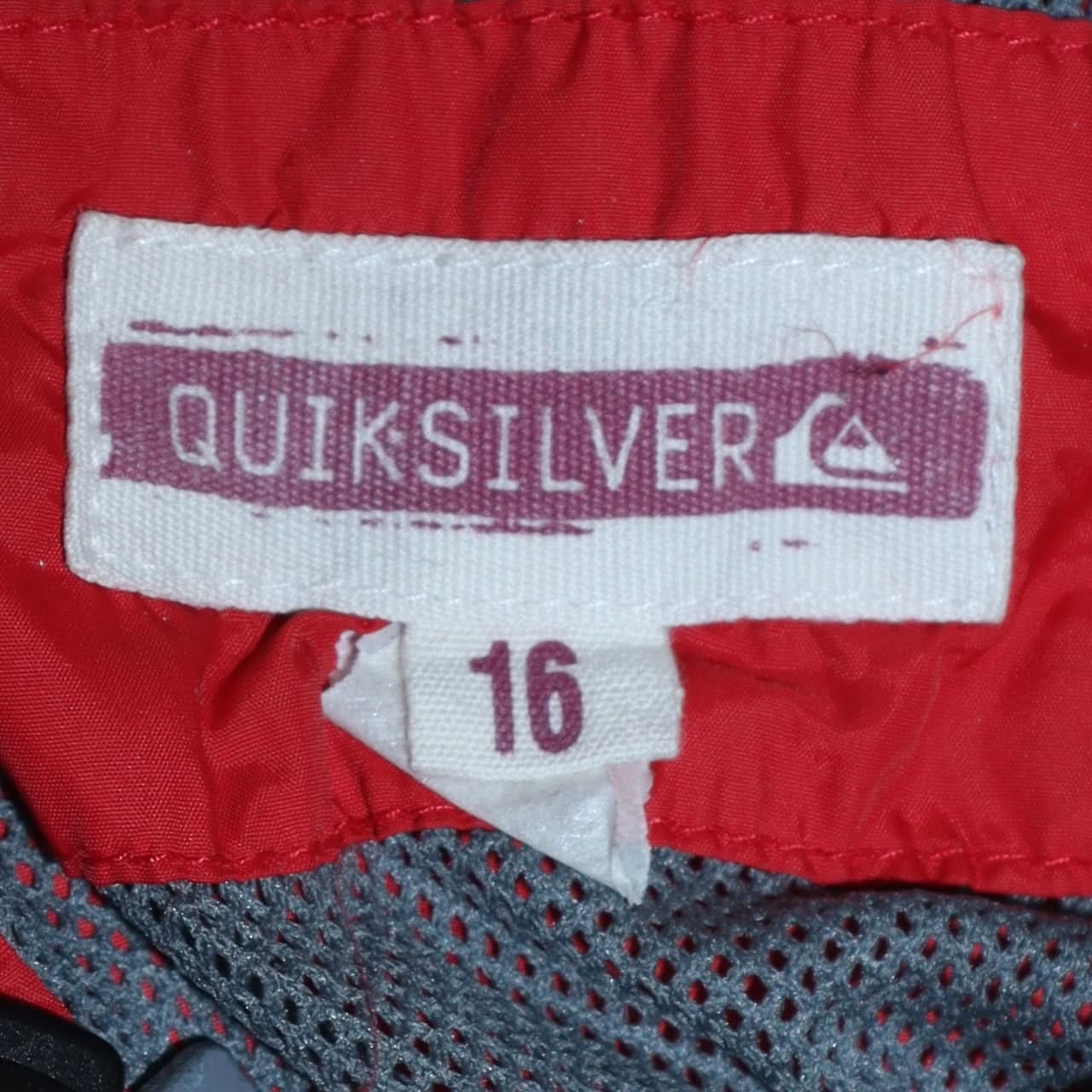 Quiksilver Womens Red Windbreaker Jacket Size 16 Hooded Full Zip