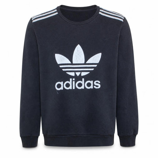 Adidas Mens Black XL Crew Neck Pullover Sweatshirt Logo Sportswear