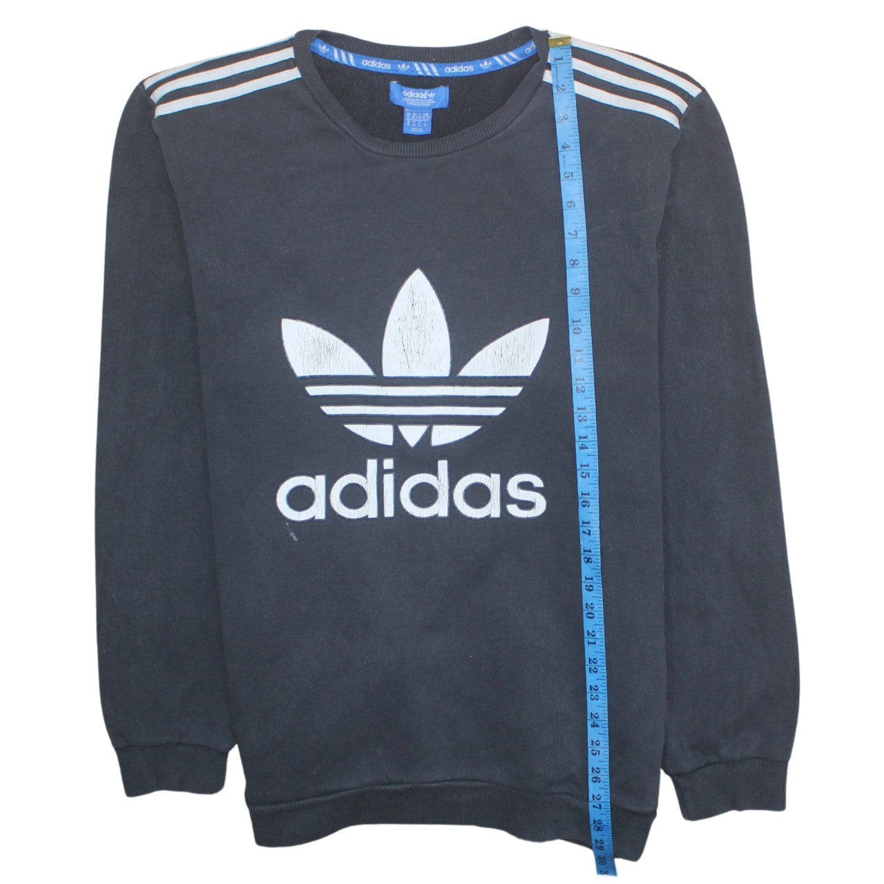 Adidas Mens Black XL Crew Neck Pullover Sweatshirt Logo Sportswear