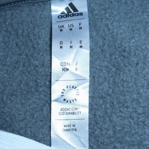 Adidas Men's Grey Pullover Hoodie M Sports Fleece Sweatshirt