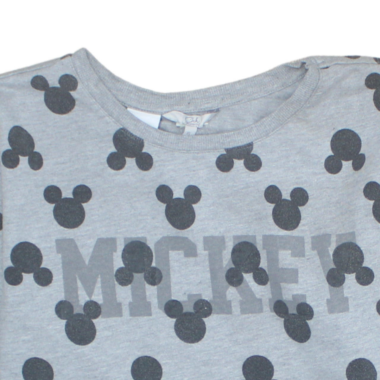 Disney Women Grey Mickey Mouse Print Pullover Sweatshirt XL
