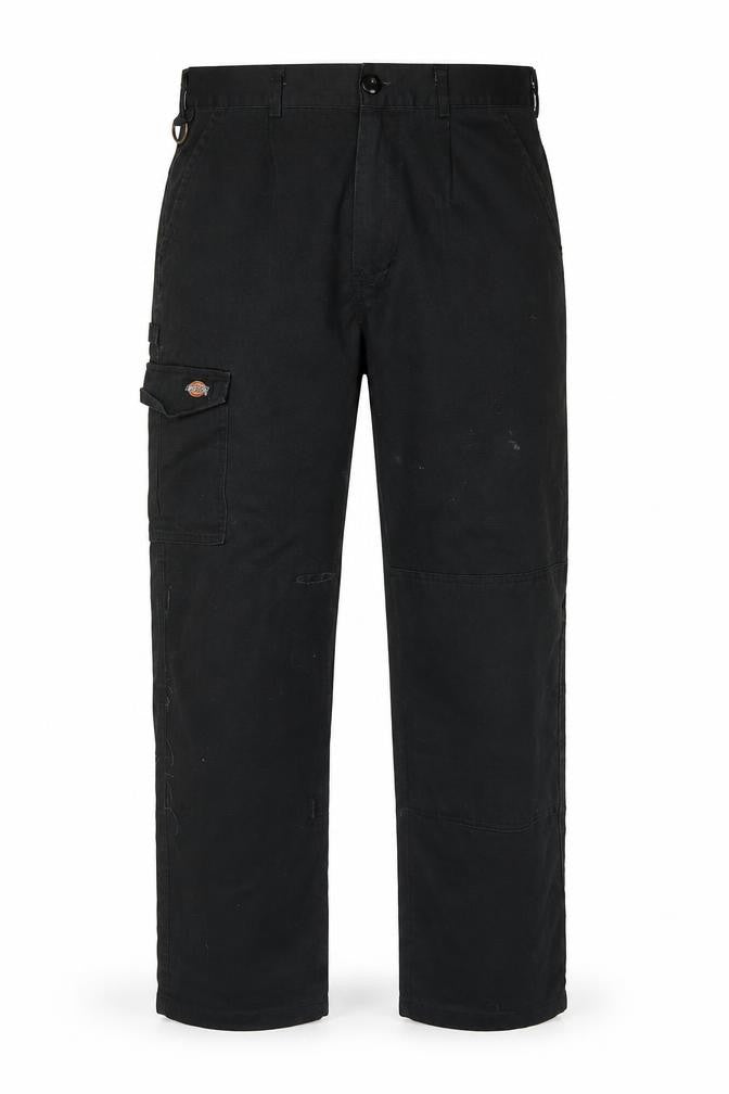 Dickies Men's Black Cargo Work Trousers 30R Polyester Cotton