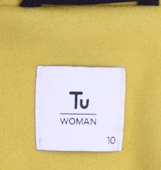 Tu Women Yellow Mid-Length Overcoat Size 10