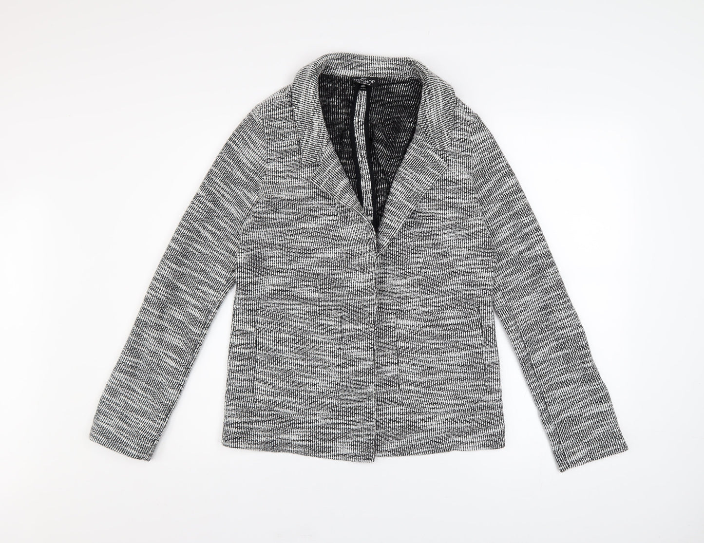 Topshop Petite Grey Knit Blazer Women's Size 4 Classic Style