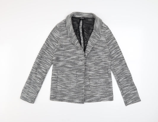Topshop Petite Grey Knit Blazer Women's Size 4 Classic Style