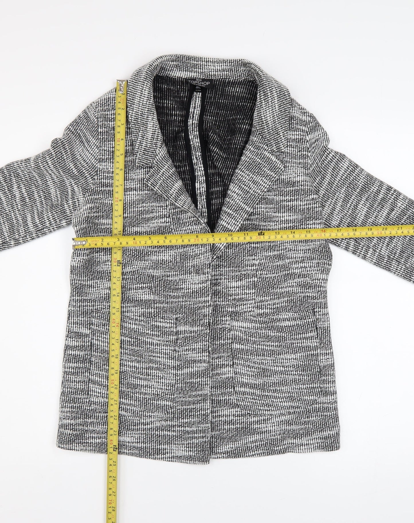 Topshop Petite Grey Knit Blazer Women's Size 4 Classic Style