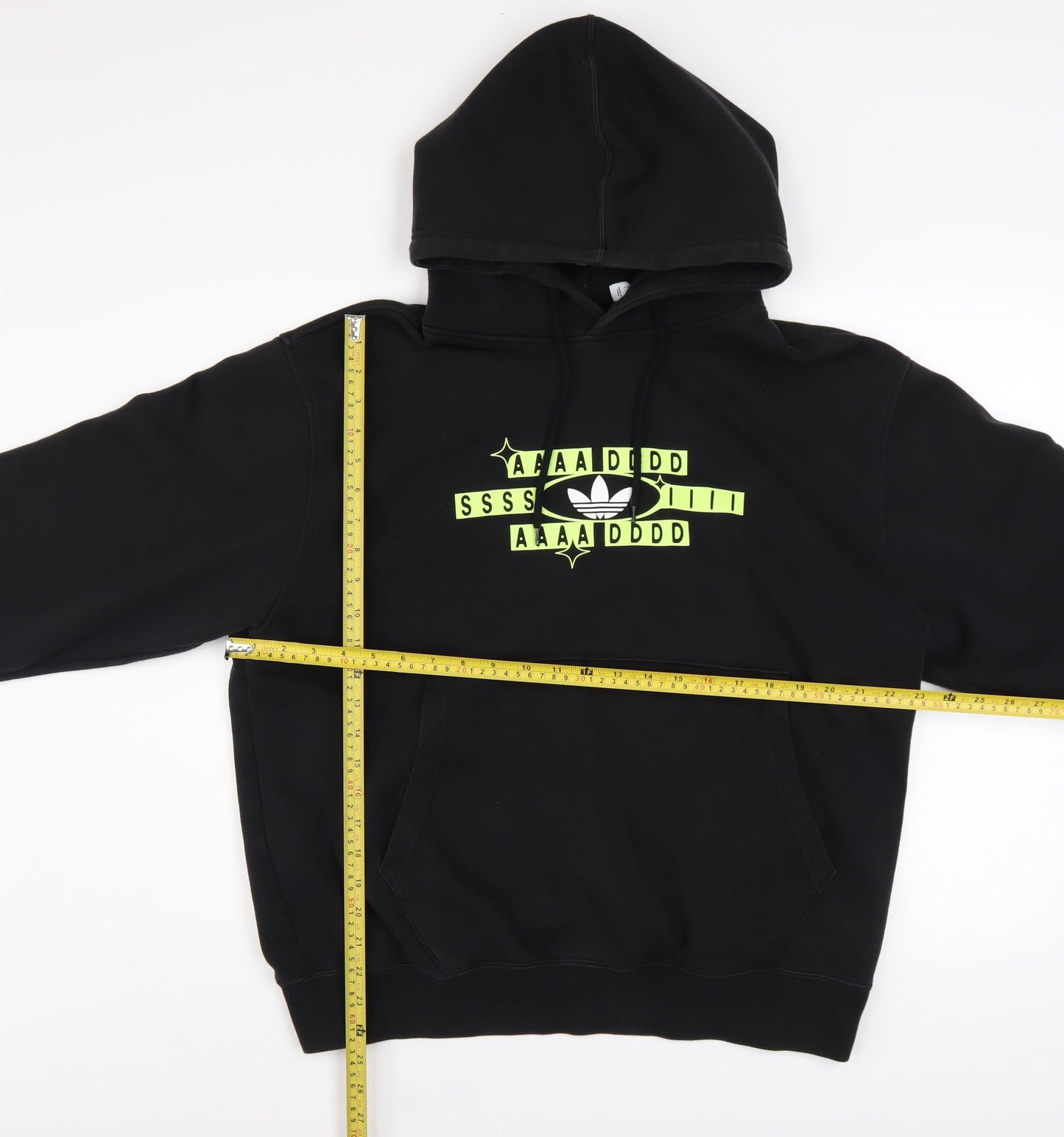 Adidas Men's Black Pullover Hoodie L Logo Graphic Sweatshirt