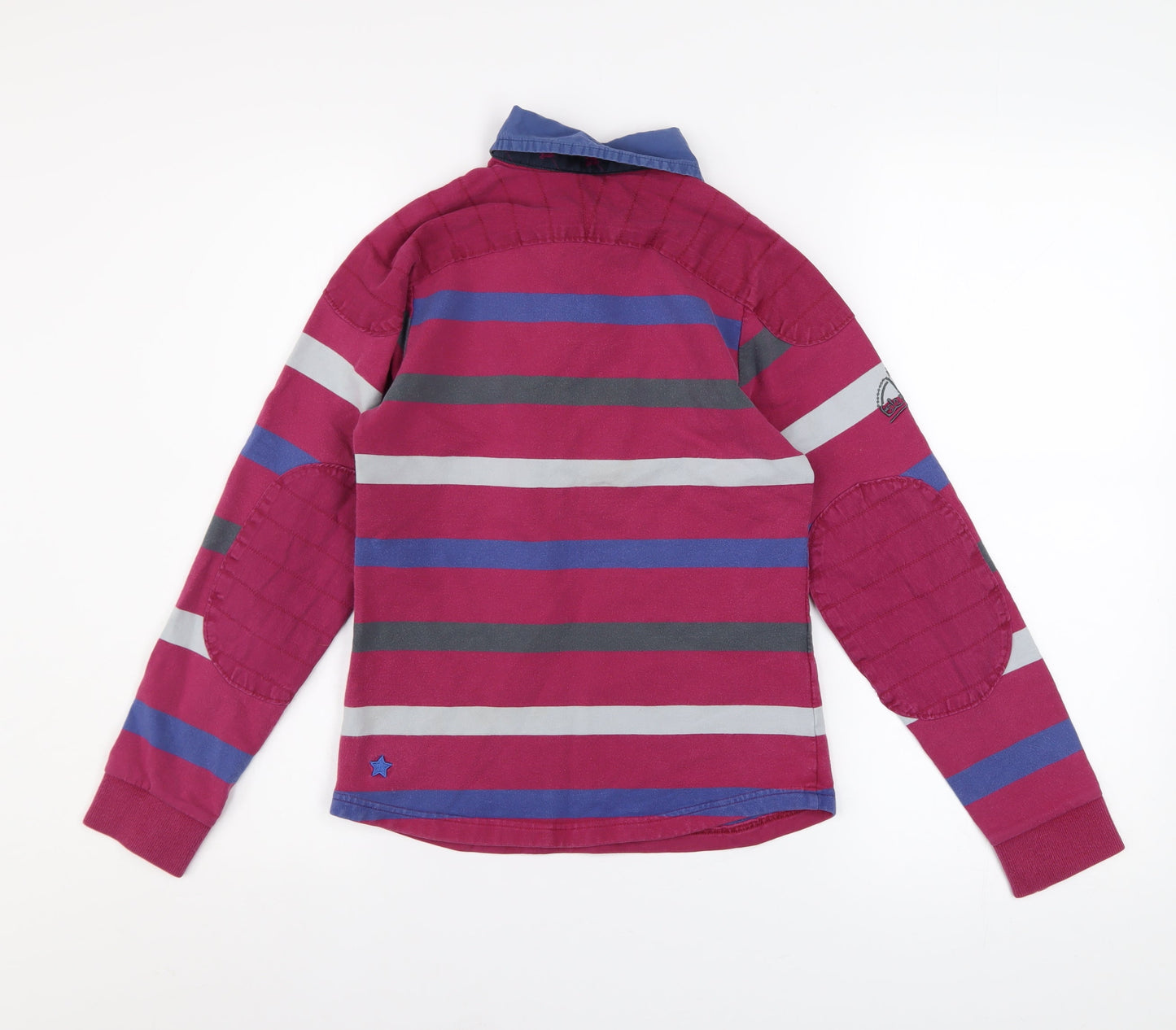 Tottie Womens XS Multicoloured Striped Polo Shirt Long Sleeve Cotton