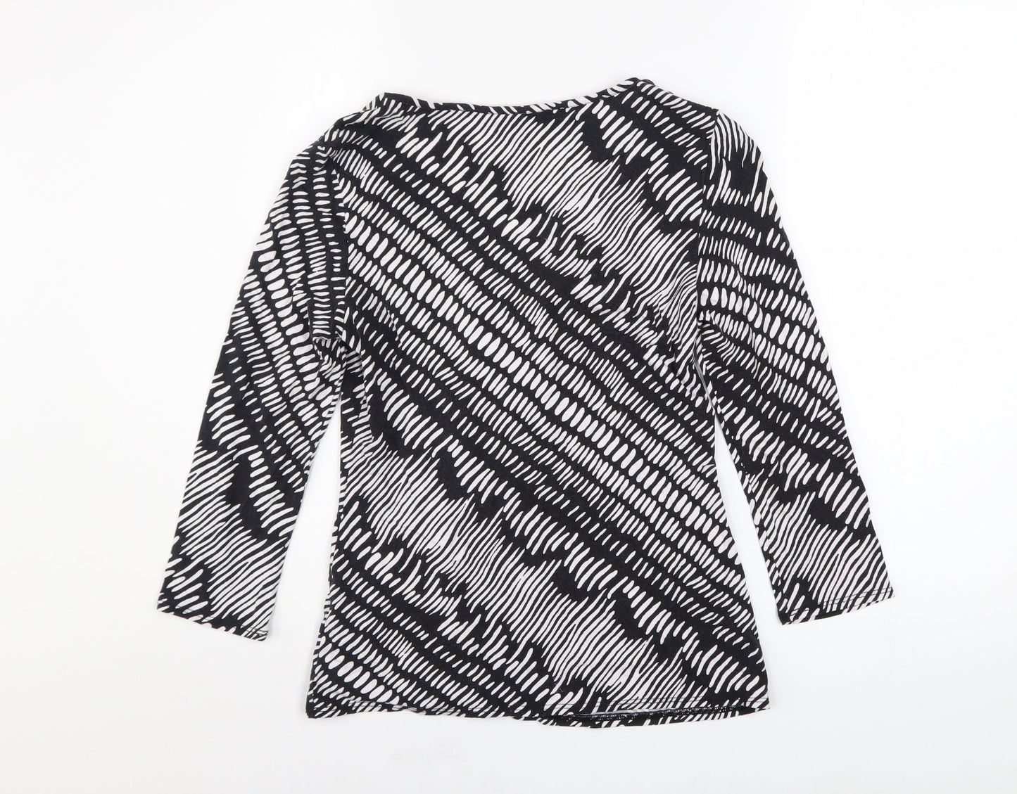Principles by Ben de Lisi Petite Black Geometric Tunic Top Size 8