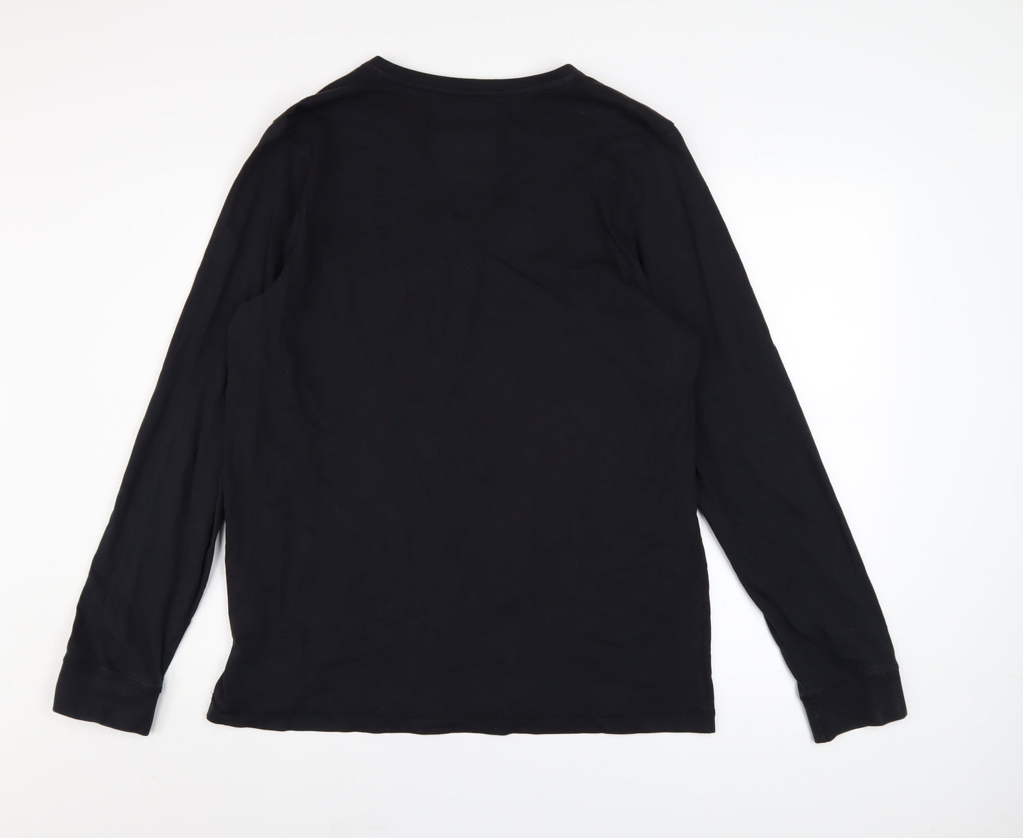Dissident Men's Black Cotton Long Sleeve V-Neck Casual Shirt Size L