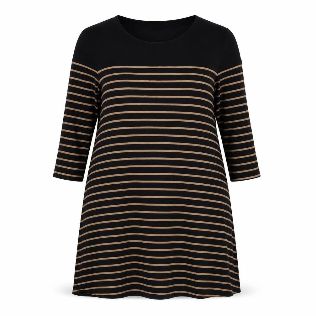 Marks & Spencer Women Black Striped A-Line Jersey Dress Size 16