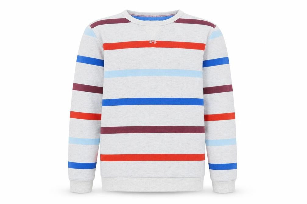 Boden Boys Grey Striped Pullover Sweatshirt 11-12 Years Long Sleeve