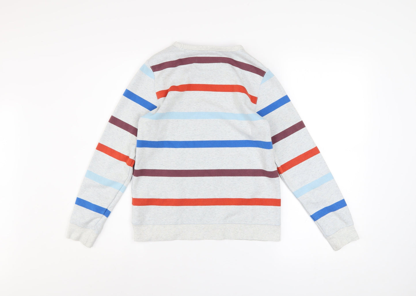 Boden Boys Grey Striped Pullover Sweatshirt 11-12 Years Long Sleeve