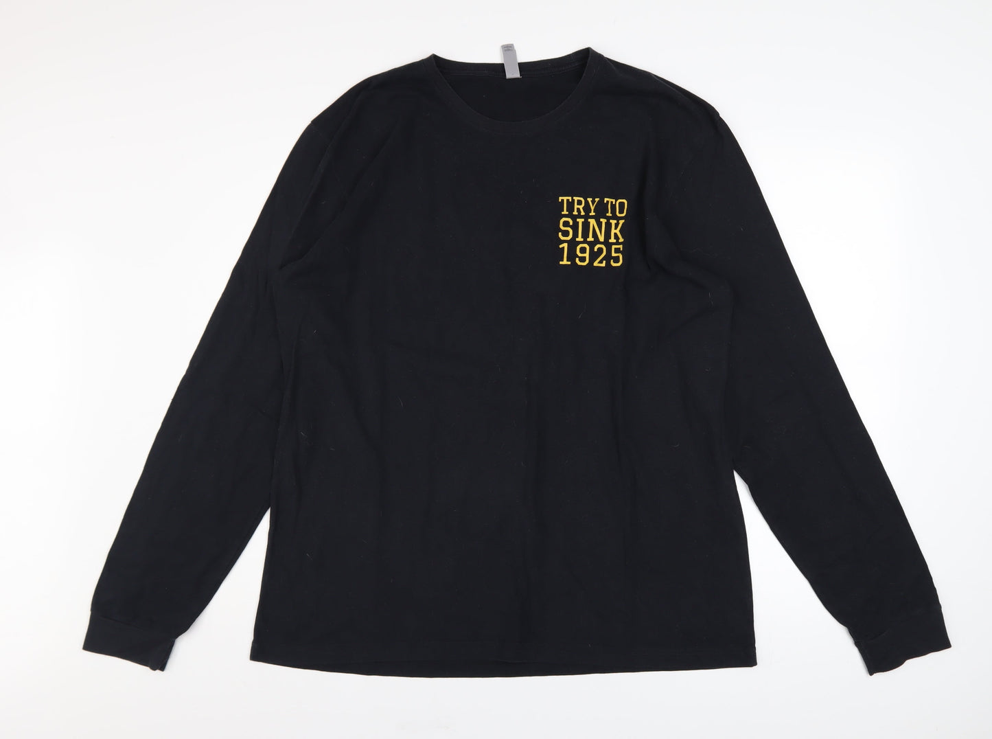 Next Level Apparel Mens Black XL Long Sleeve Graphic Top