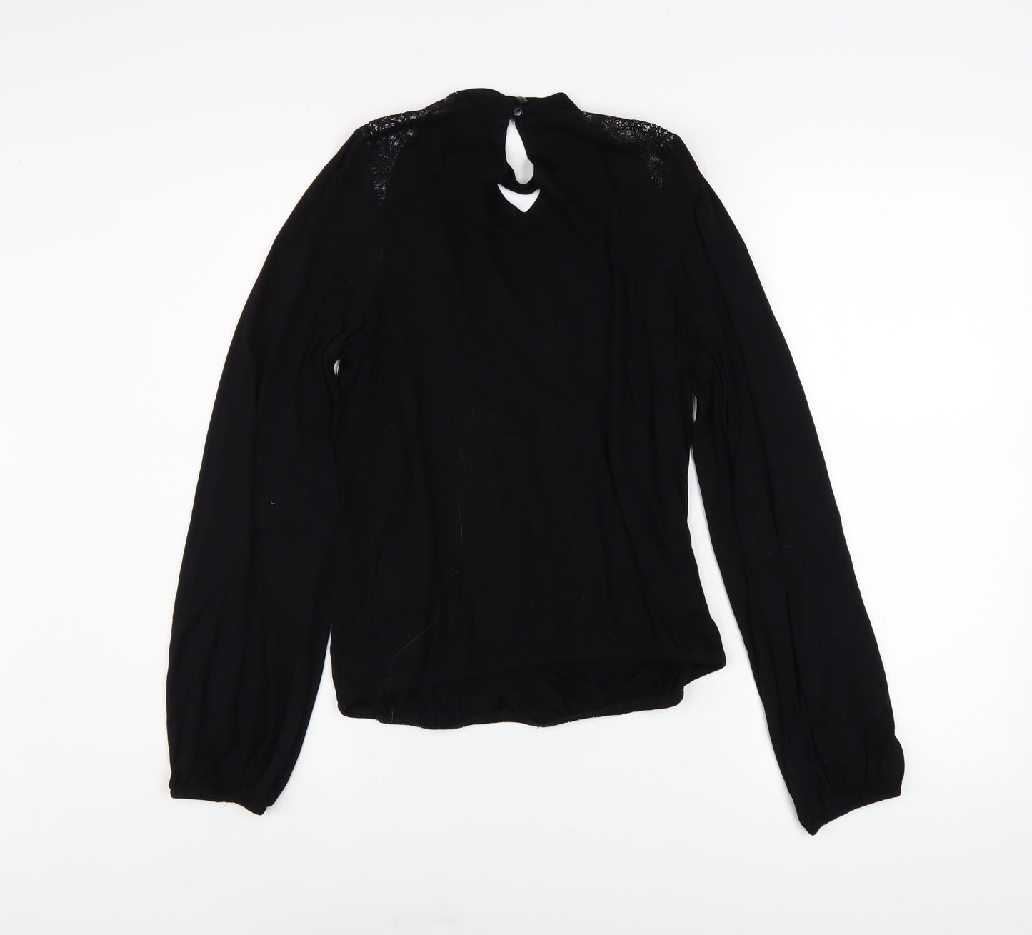 Lipsy Women’s Black Long Sleeve Lace Wrap Blouse UK 10
