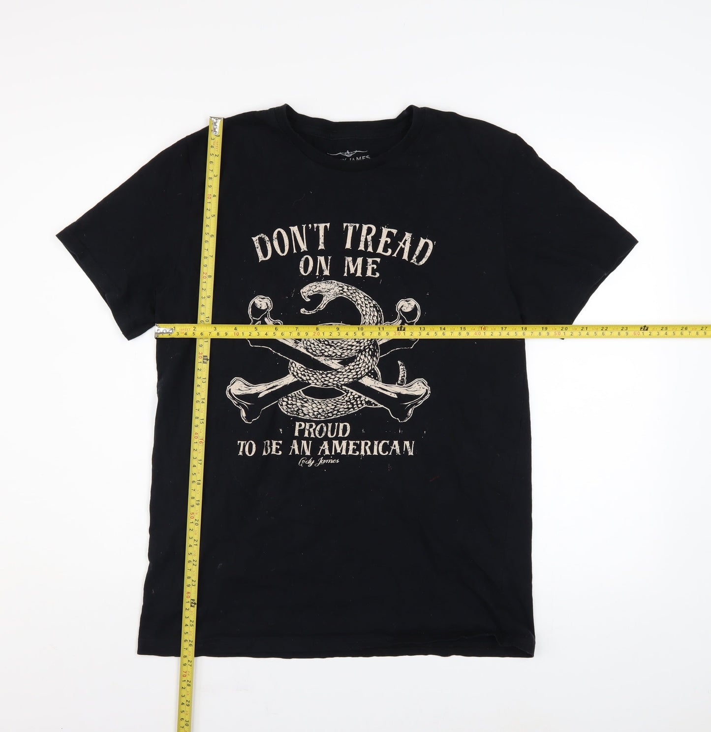 Cody James Men's Black Graphic T-Shirt Medium Crew Neck Cotton