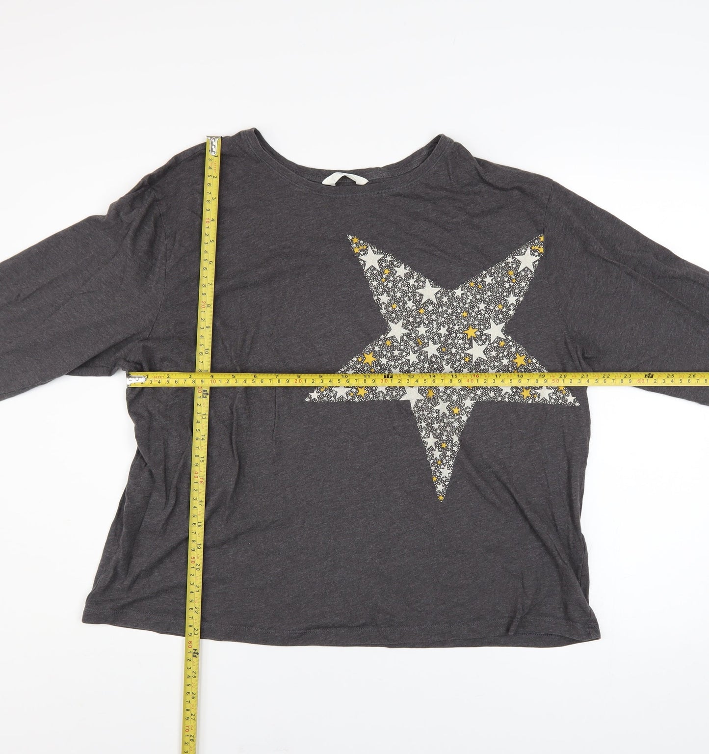 Marks and Spencer Women Grey Star Pullover Sweatshirt XL Cotton Blend