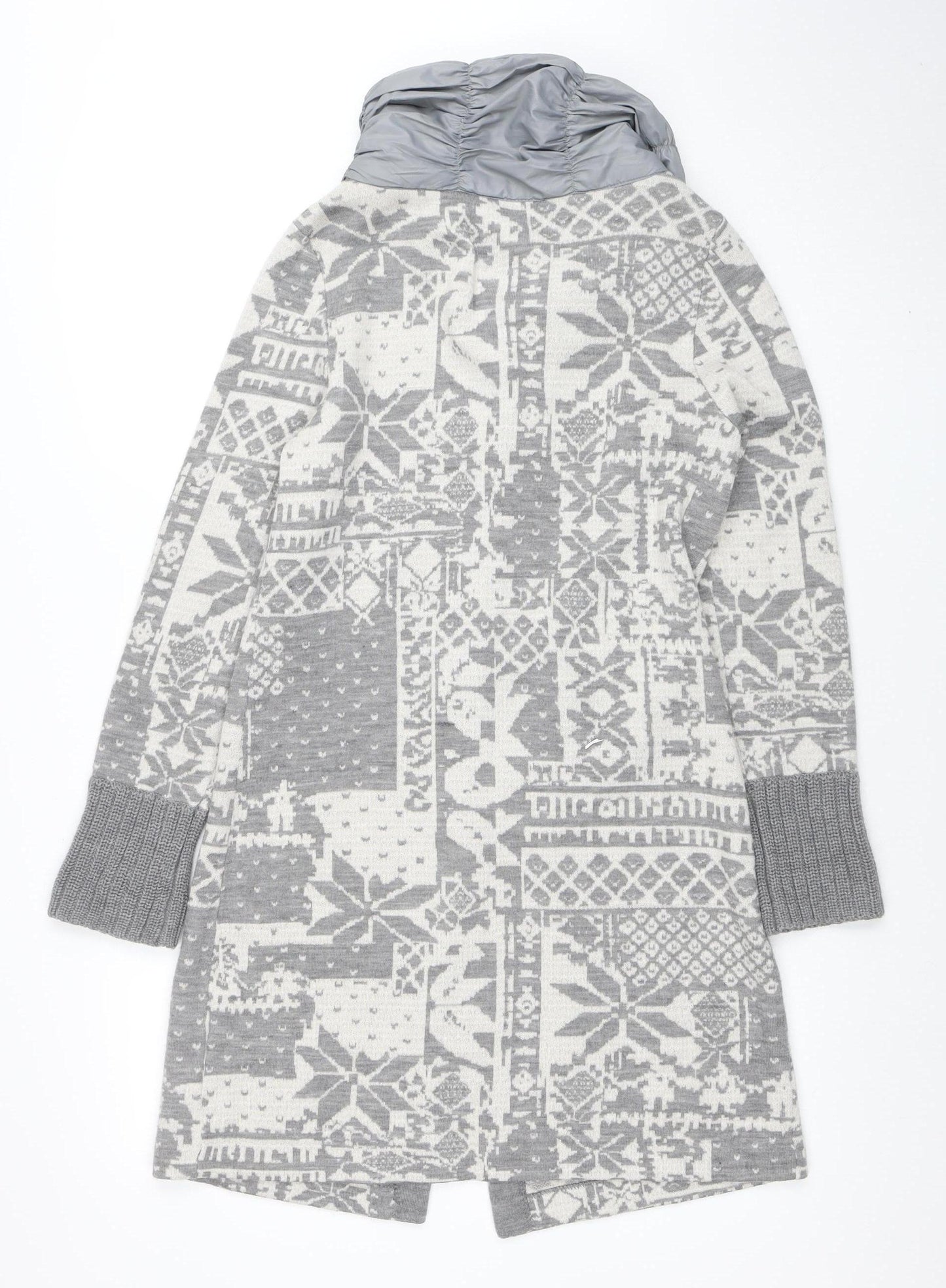 Betty Barclay Women’s Grey Fair Isle Wool Blend Coatigan Size 12